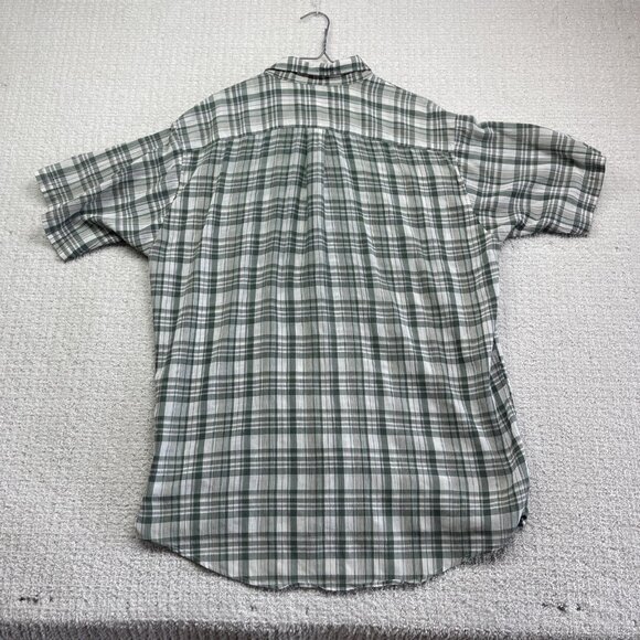 VTG Arnold Palmer Shirt Men L Tall Blue Green Button Down Silk Feel Read - Picture 11 of 15